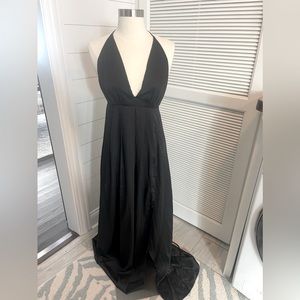 Worn Once! White Fox Boutique Long Black Halter Dress - M
